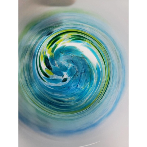 Teign Valley Glass Studios Sea Spray Wine Glass Set New Hard to Find Hand made - Picture 8 of 14